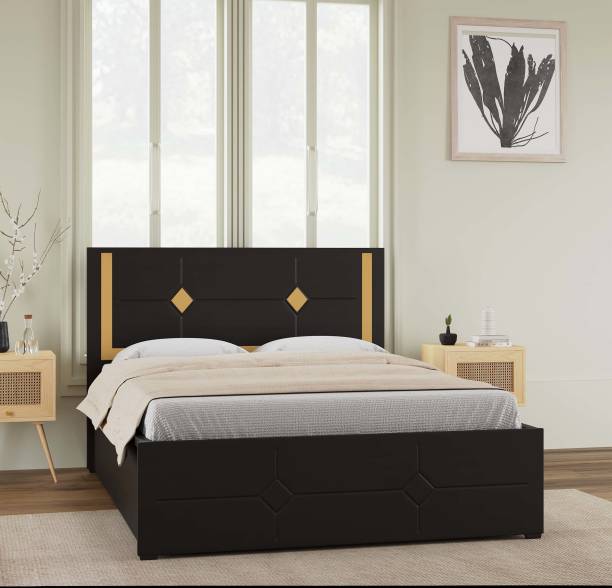 ELTOP Double Bed With Storage Engineered Wood Engineered Wood King Hydraulic Bed