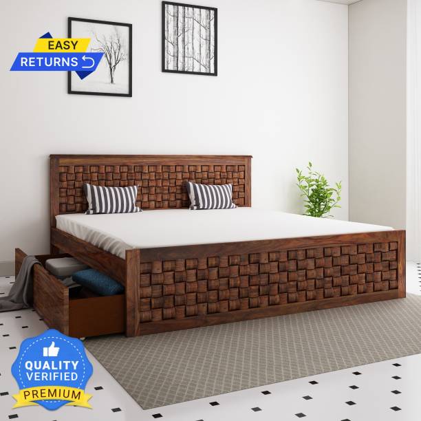 Flipkart Perfect Homes Weave Solid Wood King Drawer Bed
