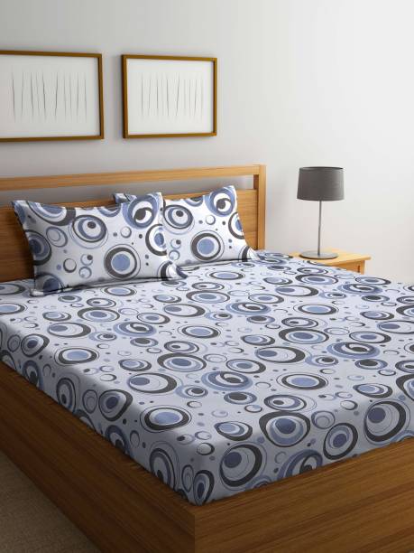 Bombay Dyeing 144 TC Cotton Queen Abstract Flat Bedsheet