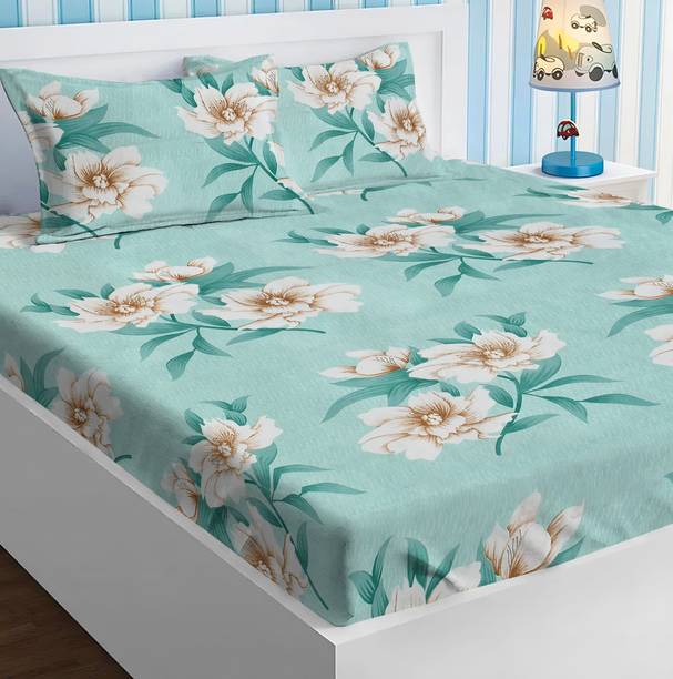 Flipkart SmartBuy 220 TC Cotton Double Floral Flat Bedsheet