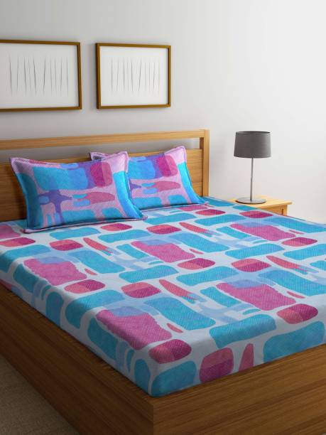 Bombay Dyeing 96 TC Cotton Double Abstract Flat Bedsheet