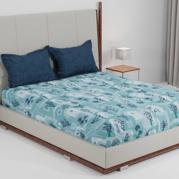 TRIDENT 144 TC Cotton Double Abstract Flat Bedsheet