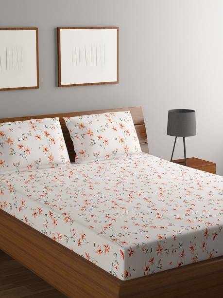 Bombay Dyeing 164 TC Cotton Queen Floral Flat Bedsheet