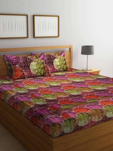 Bombay Dyeing 120 TC Cotton Queen Floral Flat Bedsheet