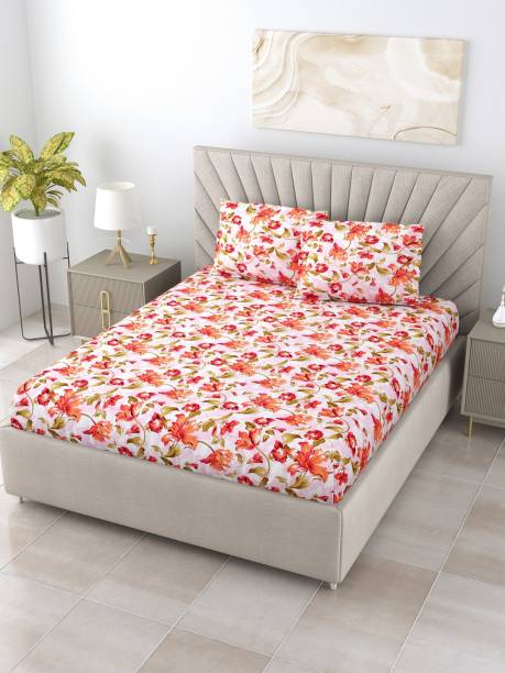 Bombay Dyeing 120 TC Cotton Double Floral Flat Bedsheet