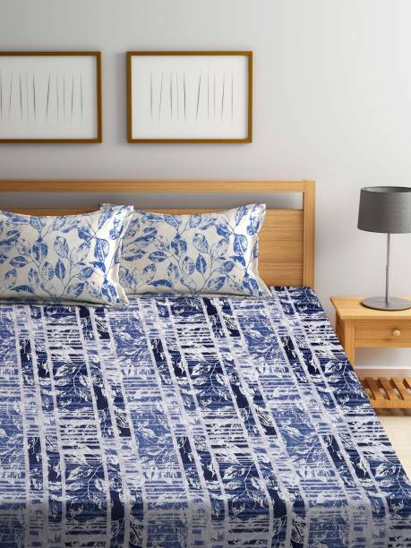 Bombay Dyeing 96 TC Cotton Double Abstract Flat Bedsheet