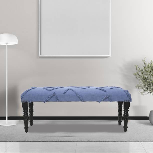 Aadhar Wooden Bench Woven Fabric Wood Living Room| Bedroom| Dining Bench Solid Wood 2 Seater