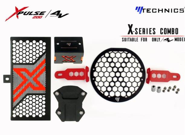 M Technics Xpulse Combo of Radiator Guard/Side Stand Extender/Brake Fluid Guard/ Bike Headlight Grill