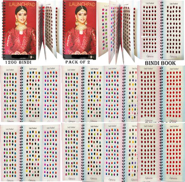 G4U Plain round Bindis Sticker Kumkum Bindi for Women & Girl Exclusive 1200 Bindi Forehead Multicolor Bindis