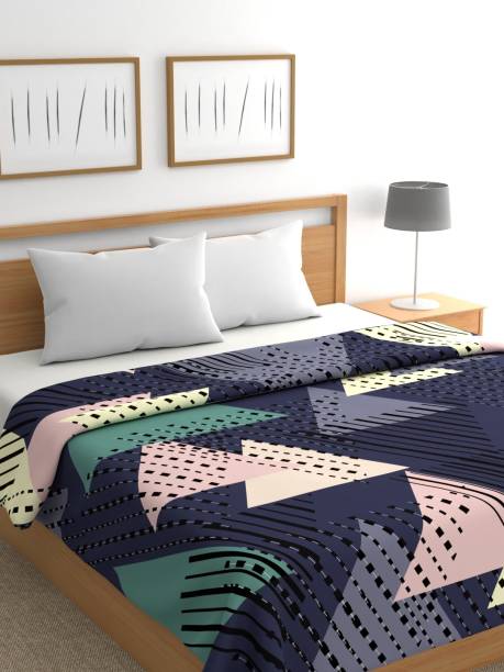 Raymond Home Geometric Double Mink Blanket for  AC Room