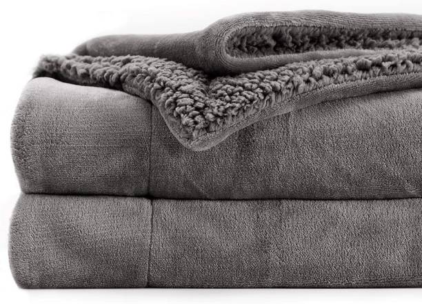 BSB HOME Solid Double Sherpa Blanket for  Mild Winter