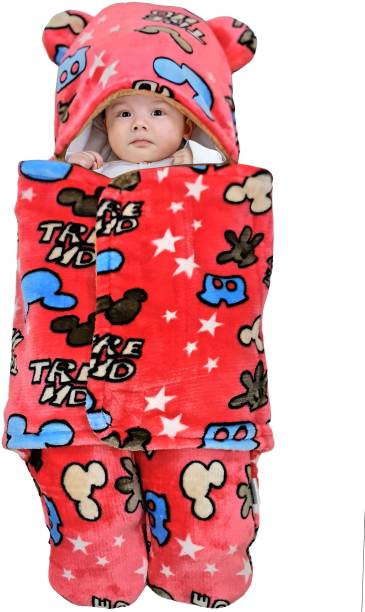 BRANDONN Baby Sleeping Bag New Born Pack Of wearable Hooded Swaddle Wrapper Sleeping Bag