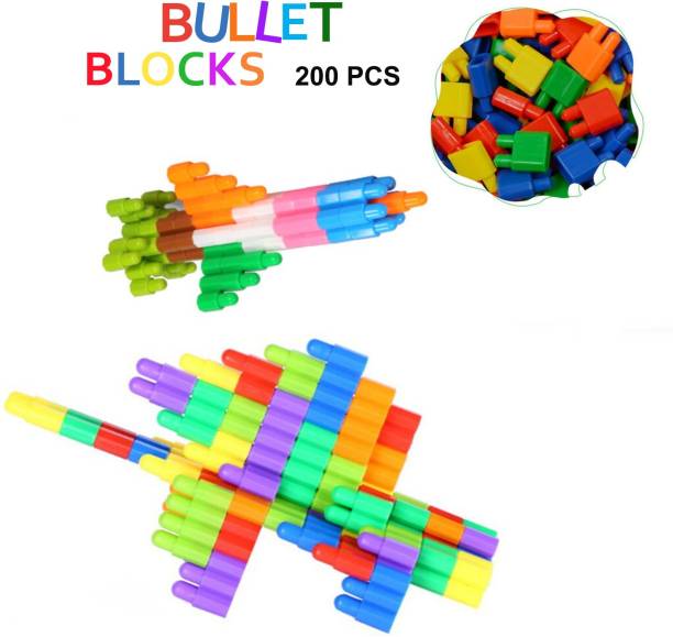 Poktum Multicoloured Educational Building Bullet Blocks for Kids. pack of 1 (200PCS)