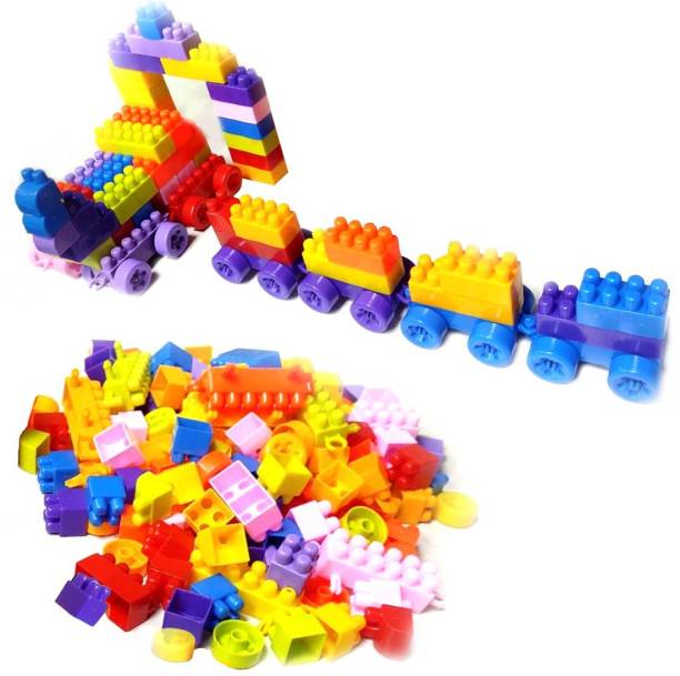 VEDIVA Multicolor Building Blocks with Wheels for Kids and Free coloring book & color