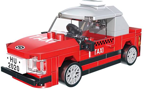 RVM Toys 99 Pcs Red Car Taxi Car Building Blocks Bricks Educational Learning Toys
