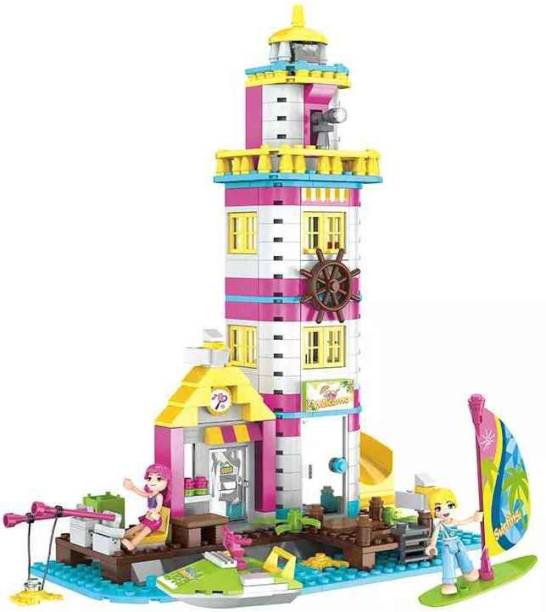 RVM Toys Lighthouse Beach Villa Girls Building Blocks 412Pcs Lego Compatible Brick Toy