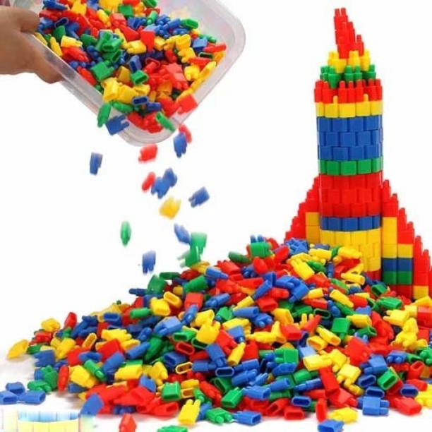 Poktum 200 Pieces Bullet Shaped Building Blocks Toys for Kids, Boys, girls