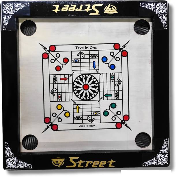 F9 STREET Wooden Carrom Board Small Size Ludo With Coin And Striker 30 cm Carrom Board