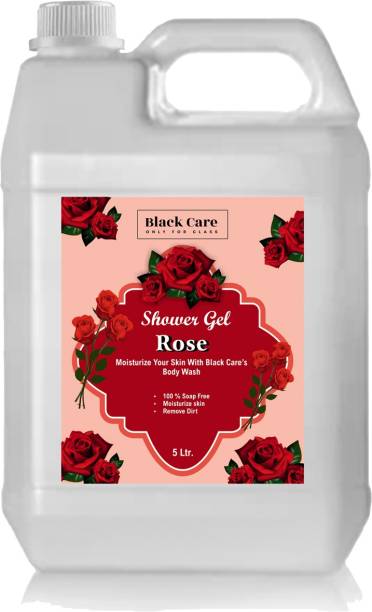Black Care Shower Gel, Rose & Almond Oil Extracts| Daily Moisturizing |Glowing Skin| 5 Ltr