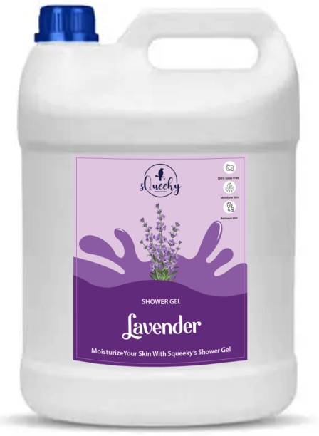 SQUEEKY Lavender Moisturizing Shower Gel - 5 L, Paraben Free, For All Skin Types, Refill