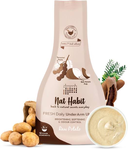 Nat Habit Raw Potato UnderArm Ubtan, Underarm Scrub |Brightening, Softening &Odor Control