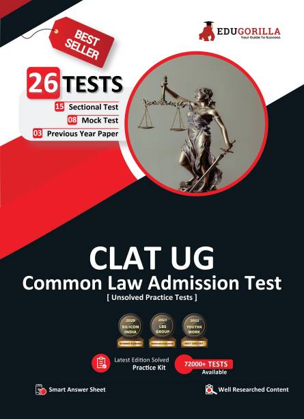 CLAT UG Entrance Exam Book  - 26 Unsolved Practice Tests (8 Mock Tests + 15 Sectional Tests + 3 Previous Year Papers) | Free Access to Online Tests