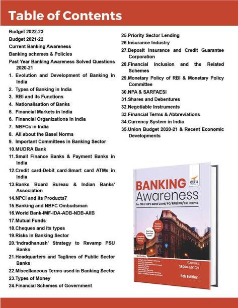 Banking Awareness for SBI & IBPS Bank Clerk/ PO/ RRB/ RBI/ LIC Exams 5th Edition