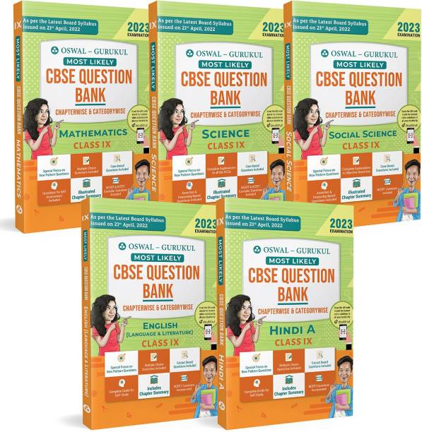 Oswal-Gurukul Most Likely CBSE Question Bank Class 9 Bundles (Set Of 5) : Maths, Science, Social Science, English & Hindi-A For Exam 2023