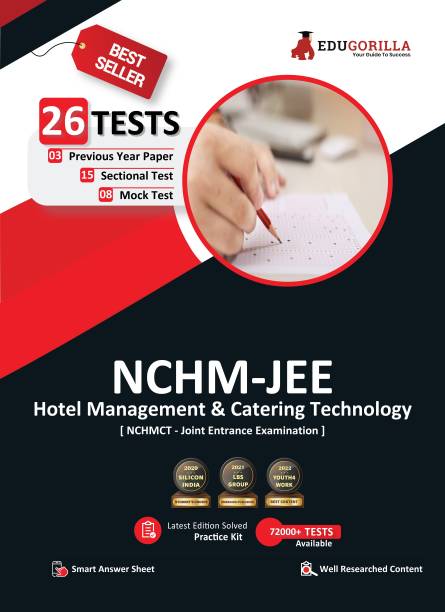 NCHMCT JEE : Hotel Management & Catering Technology Joint Entrance Examination  - 26 Unsolved Practice Tests (8 Mock Tests + 15 Sectional Tests + 3 Previous Year Papers) | Free Access to Online Tests