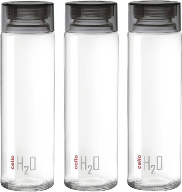 cello H2O Glass Fridge Water Bottle with Plastic Cap 920 ml Bottle