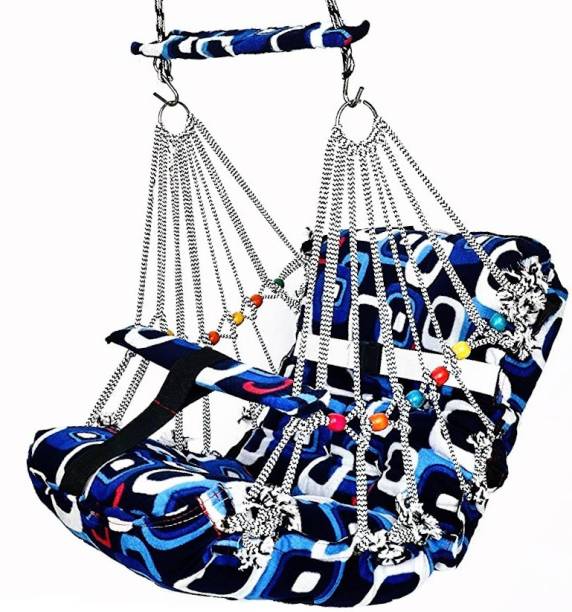 Windson Craft Cotton Swing for Kids, Chair Jhula for 1-3 Years Old Babies with Safety Belt, Washable and Folding Jhula, Home & Garden Children Jhula, Baby Swings for Indoor & Outdoor Swings