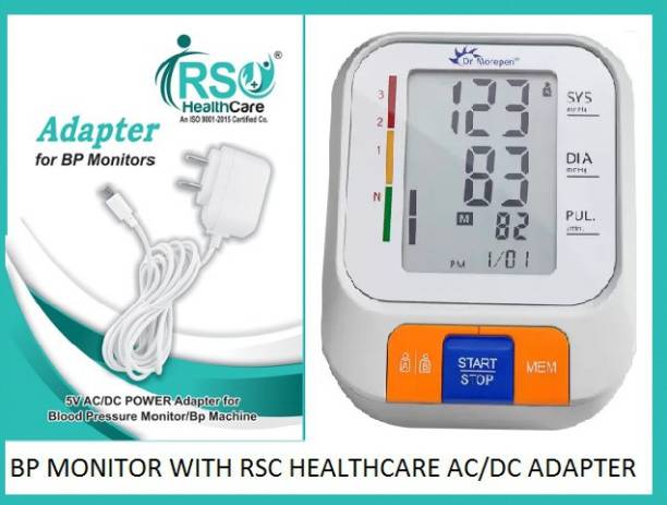 Dr. Morepen 14 Morepen BP-14 BPOne Bp Monitor WITH Rsc Healthcare AC/DC Adaptor For Home Used Bp Monitor