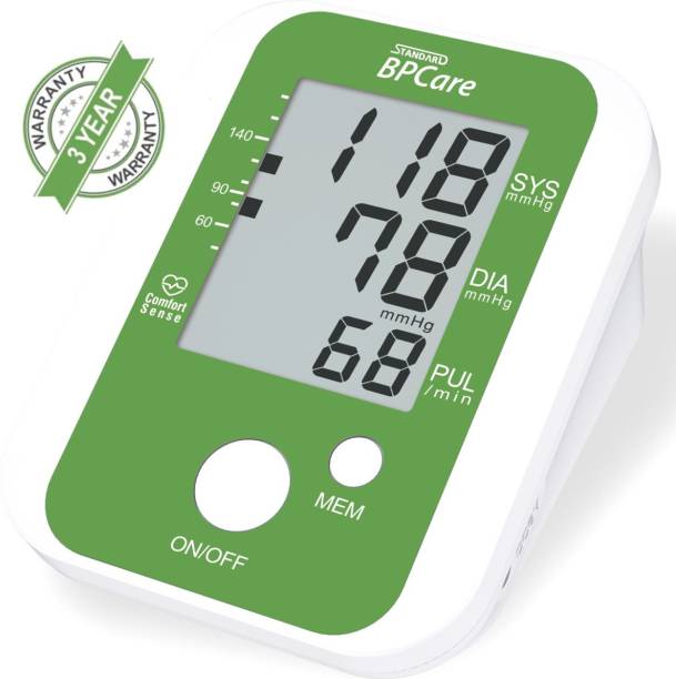 STANDARD BPCare Automatic Blood Pressure Monitoring Machine Advance Feature Digital BP Measuring Device With 3 Year Warranty - Bp Monitor
