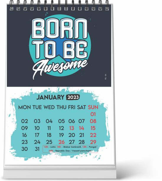 ESCAPER A5 Size Born To be Awesome 2023 Table Calendar
