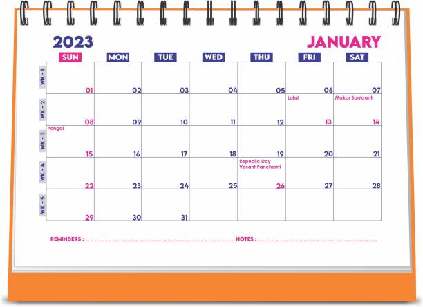 ESCAPER A5 Size Planner Desk Calendar for uses offices 2023 Table Calendar