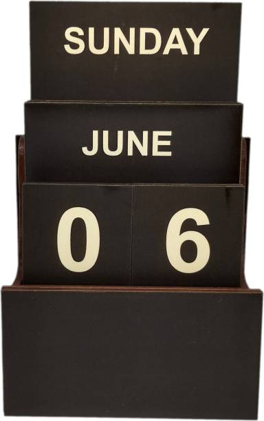 smartich Wooden Good Looking Desk Permanent Calendar for Office, School and Home Every Year Table Calendar