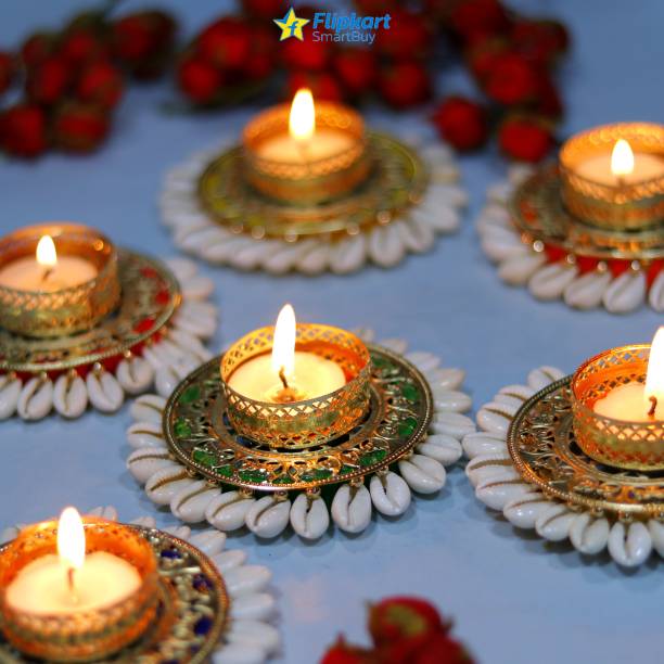 GW Creations Diwali Decoration items Iron Tealight Candle Holder With candle Iron Tealight Holder