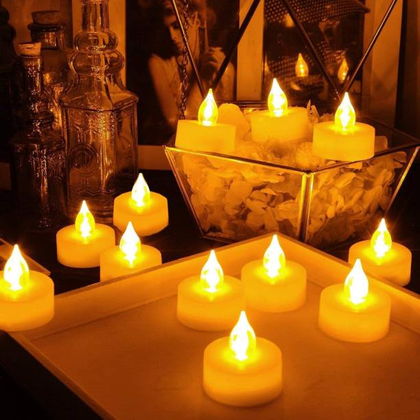 WORKWOX INDIA BatteryOperate Led Candle Tealight Diya Home Lightning Diya 4 Diwali Multicolor Candle