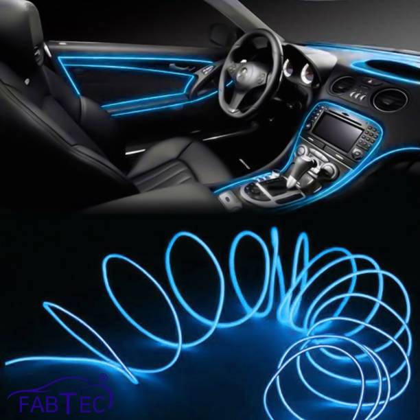 FABTEC New* El Wire Blue Car Cold Light Line Luxury Car Dashboard Waterproof El Wire For (UNIVERSAL FOR CARS) With Adapter Car Fancy Lights