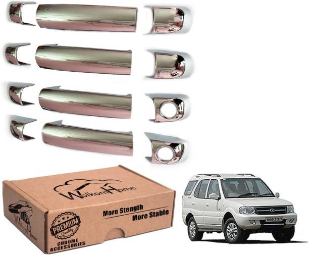 WolkomHome Chrome Door Handle Cover with Free Extra dual side Tape Safari Storme Car Grab Handle Cover