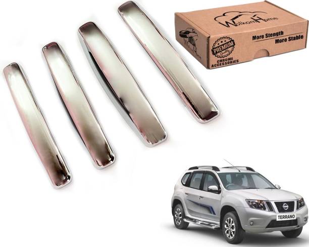 WolkomHome Premium Quality Chrome Door Handle Cover with Free Extra dual side Tape Terrano Car Grab Handle Cover