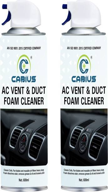 CABIUS Car AC Vent & Duct Cleaner Odor Neutralizer Spray Form AC Vent & Duct Cleaner 600 ML Each (PACK OF 2) Vehicle Interior Cleaner