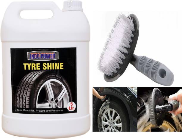 INDOPOWER TYRE SHINER 5ltr.+All Tyre Cleaning Brush
 1 pic . Combo