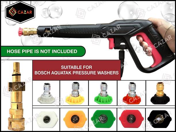 CAZAR Bosch Gun with Adapter and 5 Nozzle Accessory Compatible with Bosch Aquatak/AQT Spray Gun