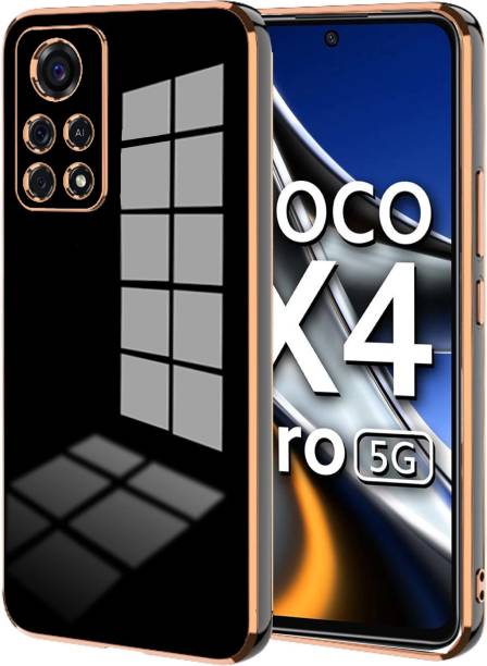 VAPRIF Back Cover for Xiaomi Poco X4 Pro 5G, Golden Lin...