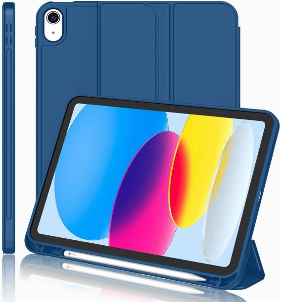 SwooK Flip Cover for iPad 10.9 Inch 2022 (10th Gen) A2696 A2757 A2777 iPad Soft TPU Back Flip Case