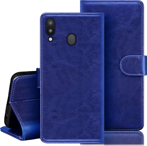Lomogo Galaxy M20 Hülle Leder Schutzhülle Brieftasche mit Kartenfach Klappbar Magnetisch Stoßfest Handyhülle Case für Samsung Galaxy M20 LOSDA020386 Violett 