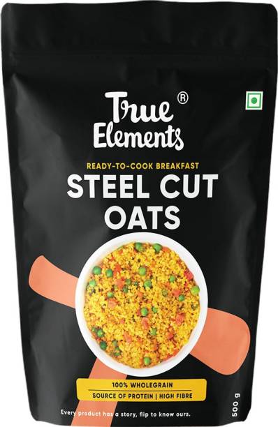 True Elements Steel Cut Oats, 100% Wholegrain, High Fibre breakfast for weight loss Pouch