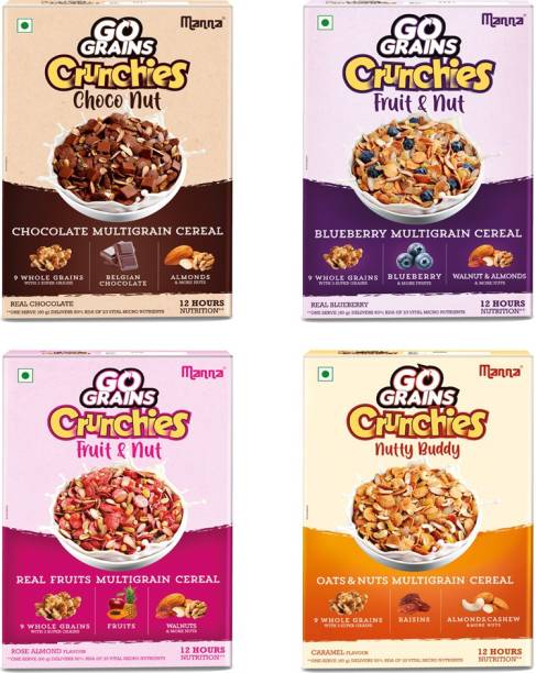Manna Go Grains Crunchies | Kids Breakfast Cereal | Multigrain Cereal Refill
