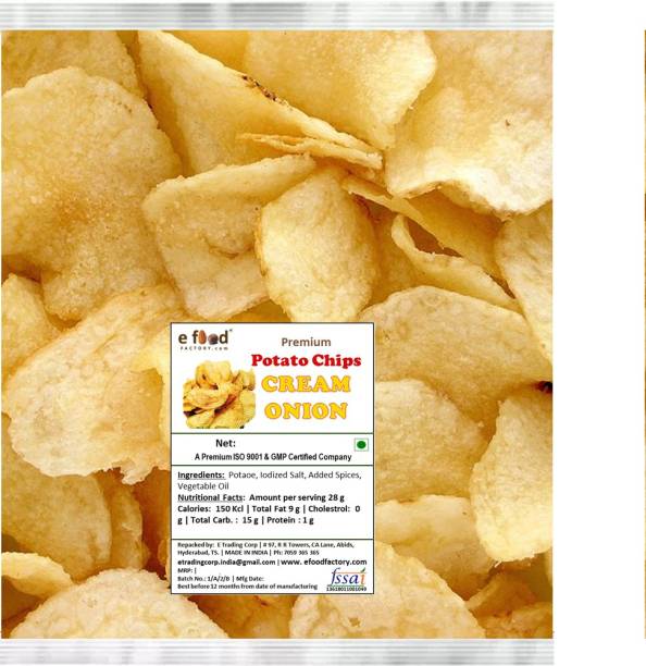 E Food Factory Cream Onion Potato Chips 1 kg Chips